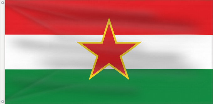 Flag, with two metal eyelets and reinforced hoist: SFR Yugoslav Hungarian Minority Image by User R-41 of the former Yugoslav Hungarian minority flag Minorité hongroise yougoslave (ancienne) Minoría húngara yugoslava (anterior) Jugoslawische ungarische Minderheit (ehemalig) Minoranza ungherese jugoslava (e
