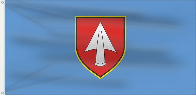 Bandera, con dos ojales metálicos y lado del asta reforzado: Kršana Municipality of Kršan Municipalité de Kršan Municipio de Kršan Gemeinde Kršan Comune di Chersano Općine Kršana Občine Kršana