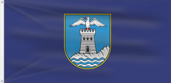 Drapeau, avec deux œillets métalliques et guindant renforcé : Opatije	Arms of the City of Opatija	Ville d'Opatija	Ciudad de Opatija	Stadt Opatija	Della Città di Abbazia	Grada Opatije	Mesta Opatije