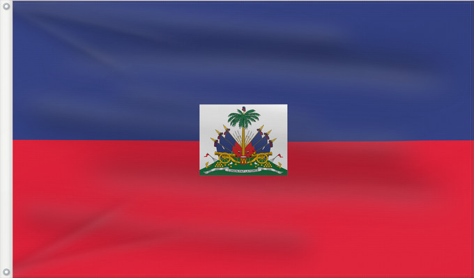 Drapeau, avec deux œillets métalliques et guindant renforcé : Haiti  civil	Haiti	Haïti	Haití