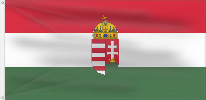 Flag, with two metal eyelets and reinforced hoist: Hungary Hongrie Hungría Ungarn Dell Ungheria Hongarije Hungria Banniel Hungaria Ungarns Hungario Ungari lipp Unkarin HUngáire Magyarország Hungaria Hungariae Tal-Ungerija Styago Ungariya Ungariei Madžarske Ungerns Stän Macaräna
