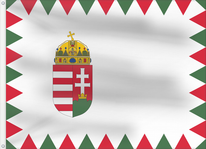 Flagge, mit zwei Metallösen und verstärktem Besatzband: Naval Ensign of Hungary