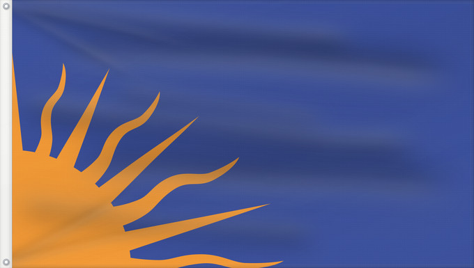 Bandera, con dos ojales metálicos y lado del asta reforzado: Sunburst	Modern design of the Irish nationalist  Sunburst flag