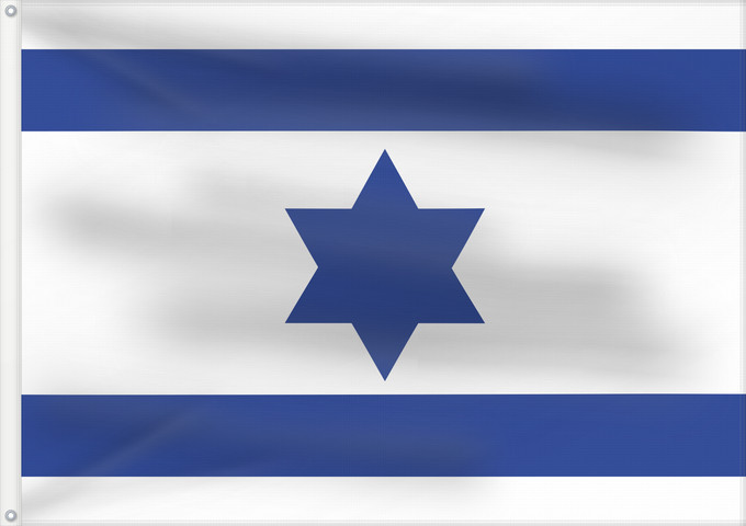 Flag, with two metal eyelets and reinforced hoist: Israel  1948	Variant of the Flag of Israel used in 1948 before the modern flag was adopted	Israël (variante 1948)	Israel (variante 1948)	Israel (Variante 1948)	Israele (variante 1948)	والبديل من علم اسرائيل في ٥٧٠٨  ١٣٦٧	וריאציה על דגל ישראל בשנת ה׳תש״ח