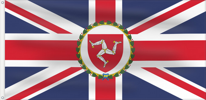 Bandera, con dos ojales metálicos y lado del asta reforzado: Lieutenant Governor of the Isle of Man	This flag was originally uploaded as w en Image Flag of the Governor of the Isle of Man	Lieutenant-Gouverneur de l'Île de Man	Teniente Gobernador de la Isla de Man	Vizegouverneur der Isle of Man	Luogotenente Governat