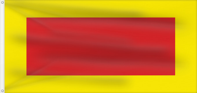 Bandera, con dos ojales metálicos y lado del asta reforzado: Banswara