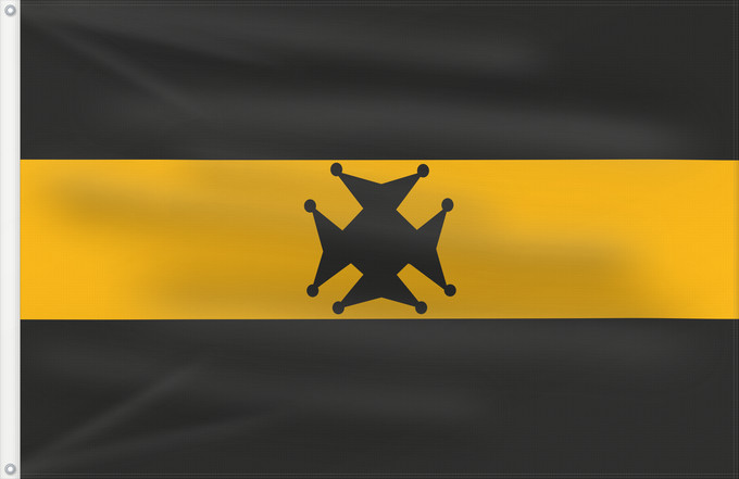 Flagge, mit zwei Metallösen und verstärktem Besatzband: Garwhal Rifles Garwhal Rifles regimental flag Drapeau régimentaire des Fusiliers Garwhal Bandera regimental de los Fusileros Garwhal Regimentsflagge der Garwhal Rifles Bandiera reggimentale dei Garwhal Rifles Garwhal Rifles of the Indian Army