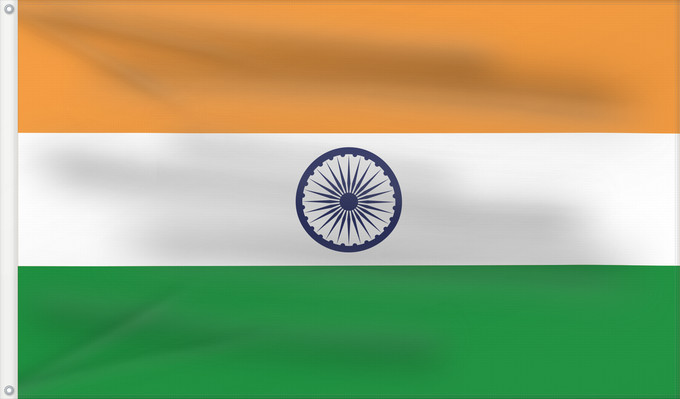 Drapeau, avec deux œillets métalliques et guindant renforcé : India Inde Indien