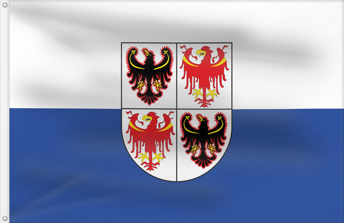 Bandera, con dos ojales metálicos y lado del asta reforzado: Trentino-South Tyrol	It is easy to put a border around this flag image	Région Autonome Trentin-Haut-Adige, Italie	Región Autónoma Trentino-Alto Adigio, Italia	Autonomen Region Trentino-Südtirol, Italien	Regione Autonoma Trentino-Alto Adige, Italia	Bannera