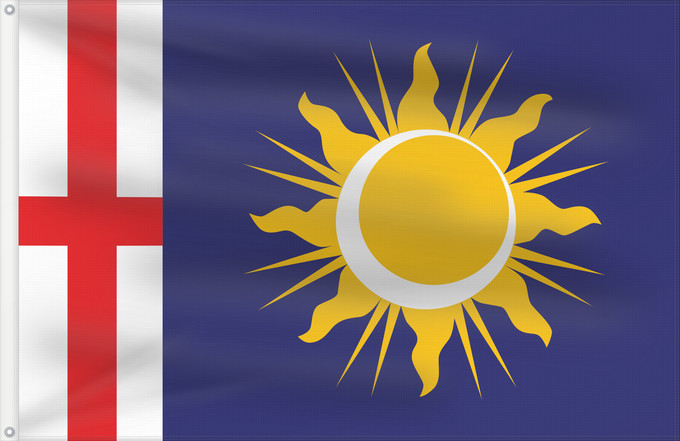 Bandiera, con due occhielli metallici e lato dell'asta rinforzato: Milan Province	Province of Milan	Province de Milan	Provincia de Milano	Provinz Mailand	Provincia di Milano