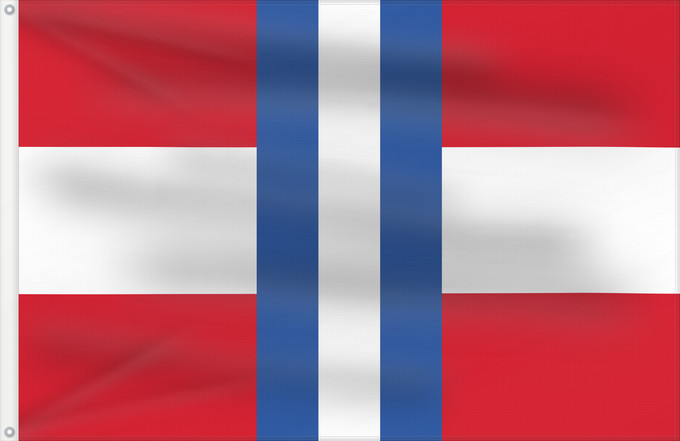 Bandera, con dos ojales metálicos y lado del asta reforzado: Duchy of Modena	Civil Flag of the Duchy of Modena	Duché de Modène - Pavillon Civil	Ducado de Módena - Bandera Civil	Herzogtum Modena - Zivilflagge	Ducato di Modena e Reggio	Bandêra dal Duchêt ed Mòdna e Rèz d’ ûṣ mercantîl	Ducatus Mutinae et Regii	Dogado 