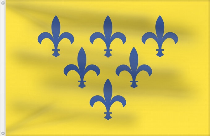 Bandera, con dos ojales metálicos y lado del asta reforzado: Duchy of Parma	Duché de Parme	Ducado de Parma	Herzogtum Parma	Ducato di Parma e Piacenza	Bandêra dal Duchêt ed Pärma	Ducatus Parmae et Placentiae	Флаг Пармского герцогства	Dogado de Parma e Piacensa