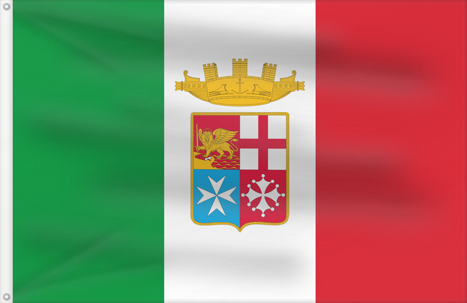 Flag, with two metal eyelets and reinforced hoist: Naval Ensign of Italy