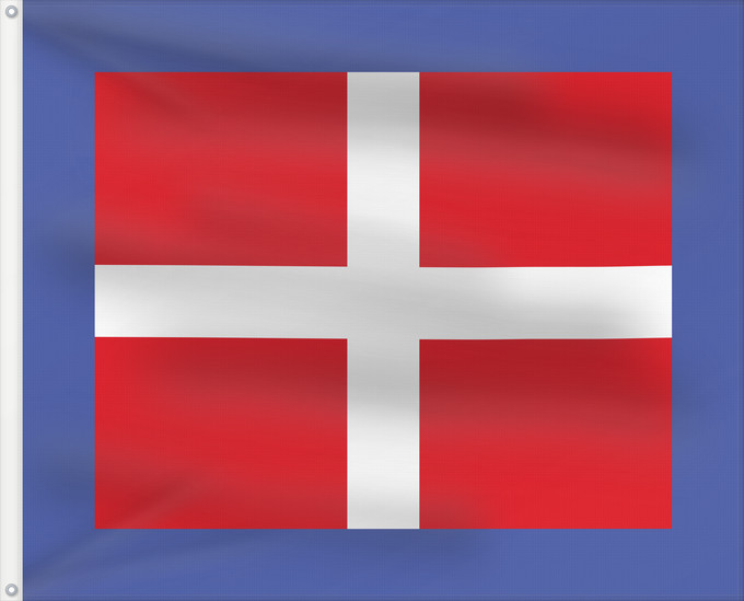 Flag, with two metal eyelets and reinforced hoist: Naval jack of Italy ca. 1900-1946