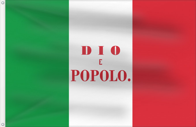 Flag, with two metal eyelets and reinforced hoist: Roman Republic 19th century Roman Republic (19th century) République romaine (XIXe siècle) República Romana (siglo XIX) Römische Republik (19. Jahrhundert) Repubblica Romana (XIX secolo)
