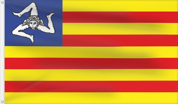 Flag, with two metal eyelets and reinforced hoist: Sicilianindependentism