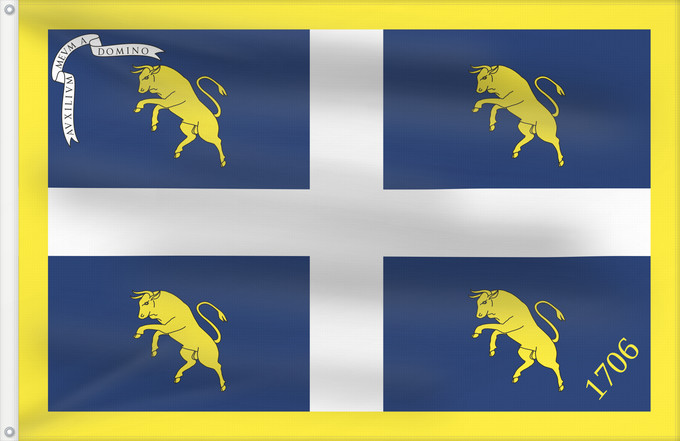 Bandera, con dos ojales metálicos y lado del asta reforzado: Turin Official flag of city of Turin Turín Ufficiale di Torino