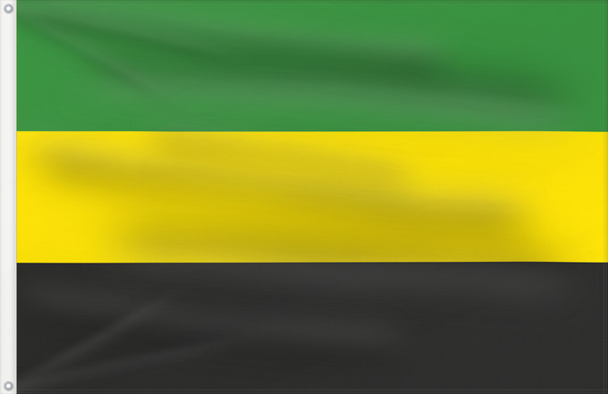 Bandera, con dos ojales metálicos y lado del asta reforzado: First proposed flag of Jamaica