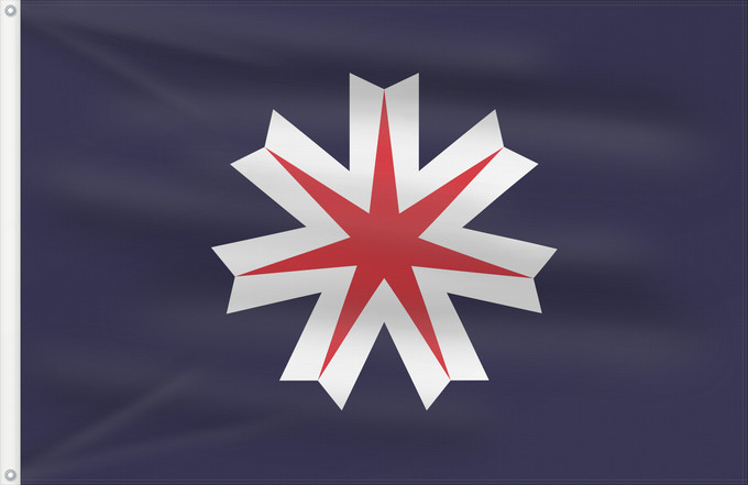 Drapeau, avec deux œillets métalliques et guindant renforcé : Hokkaido Prefecture	Hokkaidō	Hokkaidō 	北海道旗
