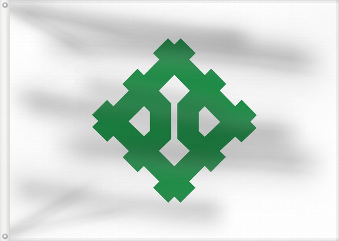 Bandera, con dos ojales metálicos y lado del asta reforzado: Hukui [Fukui]