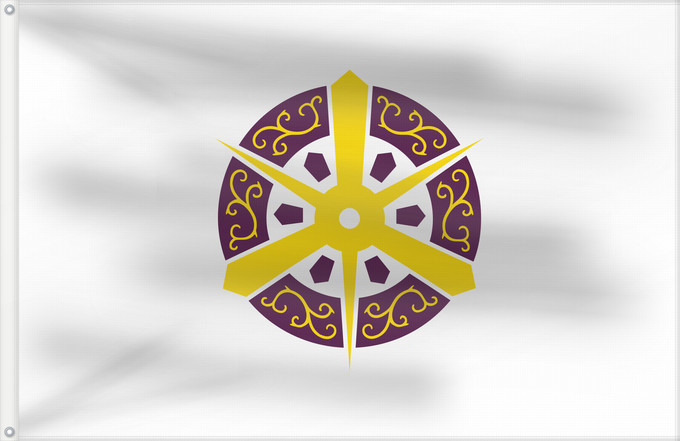 Bandera, con dos ojales metálicos y lado del asta reforzado: Kyoto City	Kyôto City	Kyōto ou Kyoto	Kioto	Kyōto	De Kyôto  Quioto	京都市旗	京都市旗 / 교또시기	​京都市旗