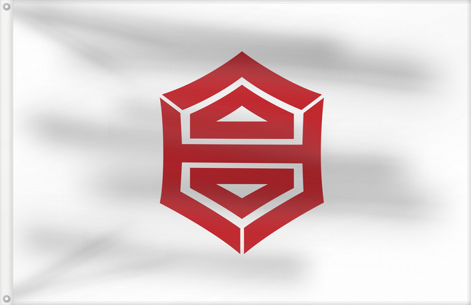 Bandera, con dos ojales metálicos y lado del asta reforzado:  Kôti [Kochi]