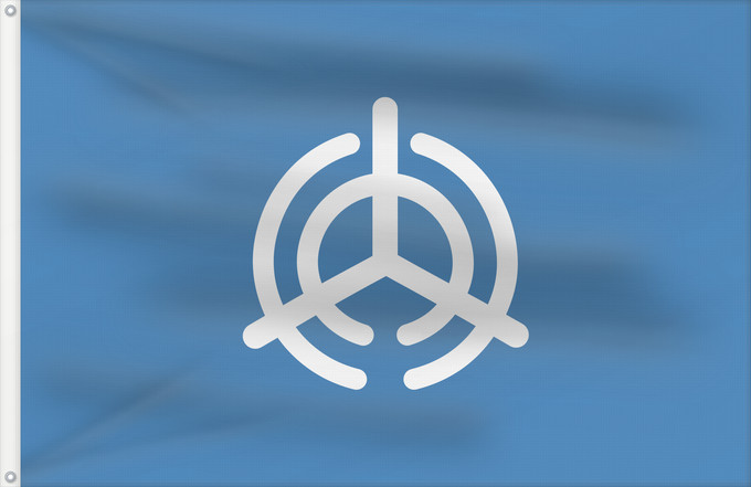 Bandera, con dos ojales metálicos y lado del asta reforzado: Ôita [Oita]