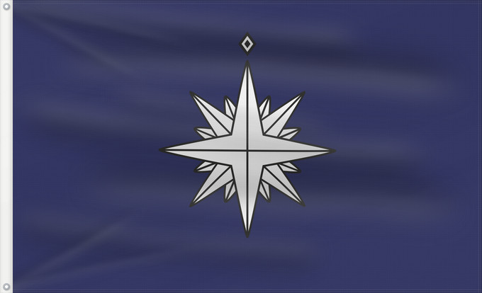 Flag, with two metal eyelets and reinforced hoist: Ensign of the Japanese Coast Guard