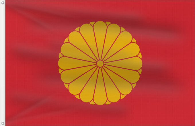 Flag, with two metal eyelets and reinforced hoist: Japanese Emperor	Imperial Standard of the Emperor of Japan	Emblème de l empereur du Japon	Estandarte Imperial del Emperador de Japón	Kaiserliche Standarte des Kaisers von Japan	Stendardo Imperiale dell'Imperatore del Giappone	علم إمبراطور اليابان التقليدي