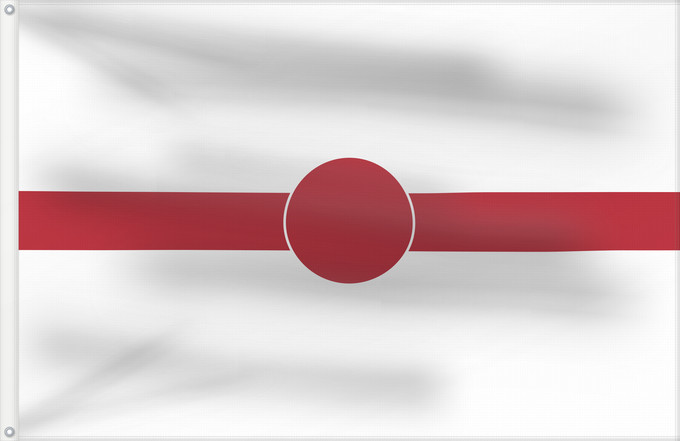 Flag, with two metal eyelets and reinforced hoist: Japanese postal flag, 1872-1887	Former Postal Flag of Japan