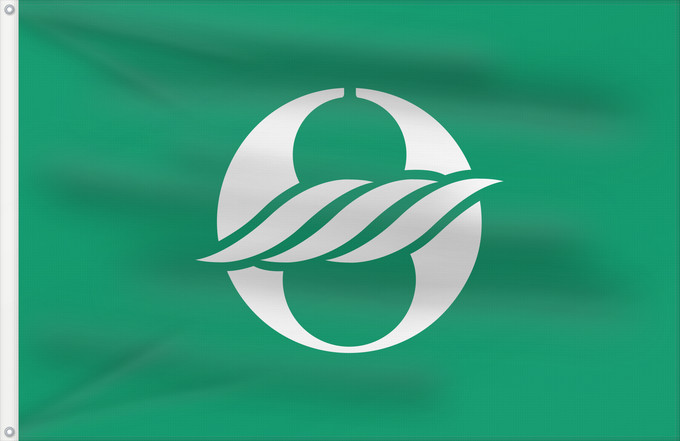 Flag, with two metal eyelets and reinforced hoist: Nagahama, Shiga variant Nagahama, Shiga Green background variant Nagahama, Shiga (variante fond vert) Nagahama, Shiga (variante de fondo verde) Nagahama, Shiga (Grüner Hintergrund-Variante) Nagahama, Shiga (variante sfondo verde) 長浜市旗 緑地