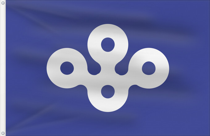 Flag, with two metal eyelets and reinforced hoist: Osaka Prefecture	Préfecture d'Osaka	Prefectura de Osaka	Präfektur Osaka	Prefettura di Osaka	Osaka Prefecture, Japan