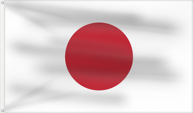 Drapeau, avec deux œillets métalliques et guindant renforcé : Japan	Japon	Japón	Giappone