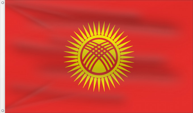 Flag, with two metal eyelets and reinforced hoist: Kyrgyzstan Kirghizistan Kirguistán Kirgisistan Kirgizië علم جمهورية قرغيزستان Qırğız Respublikasının Дзяржаўны сцяг Кыргыстану Kyrgyzstánu Kirgizio Ղրղզստանի դրոշը ყირგიზეთის დროშა Қырғыз Республикасының мемлекеттік байрағы Кыргыз Республикасынын мамлекет