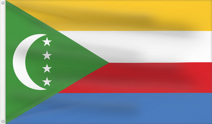 Flag, with two metal eyelets and reinforced hoist: Comoros	Comores	Comoras	Komoren	Comore