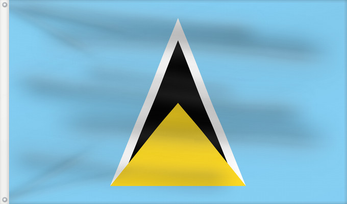 Drapeau, avec deux œillets métalliques et guindant renforcé : Saint Lucia Sainte-Lucie Santa Lucía Saint Lucias St. Lucia Santa Llucía Sent Lisi სენტ-ლუსიას დროშა Sen Lusia Флаг Сент-Люсии Saint Lucije