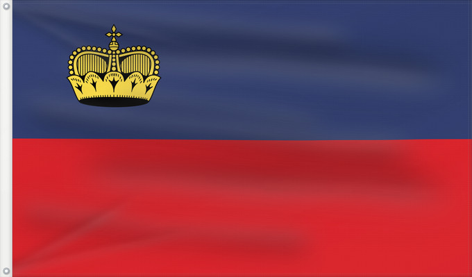 Drapeau, avec deux œillets métalliques et guindant renforcé : Liechtenstein Сцяг Ліхтэнштэйна Liĥtenŝtejno Liechtensteingo bandera Ala Liechtensteinê Dal Liechtenstein Флаг Лихтенштейна Lihtenštajna Прапор Ліхтенштейну
