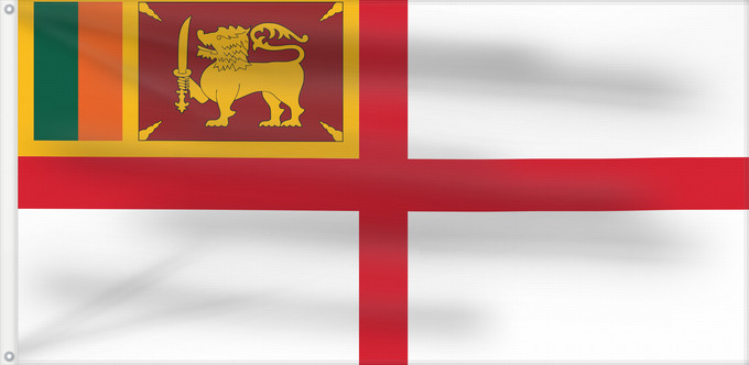 Drapeau, avec deux œillets métalliques et guindant renforcé : Naval Ensign of the Royal Ceylon Navy