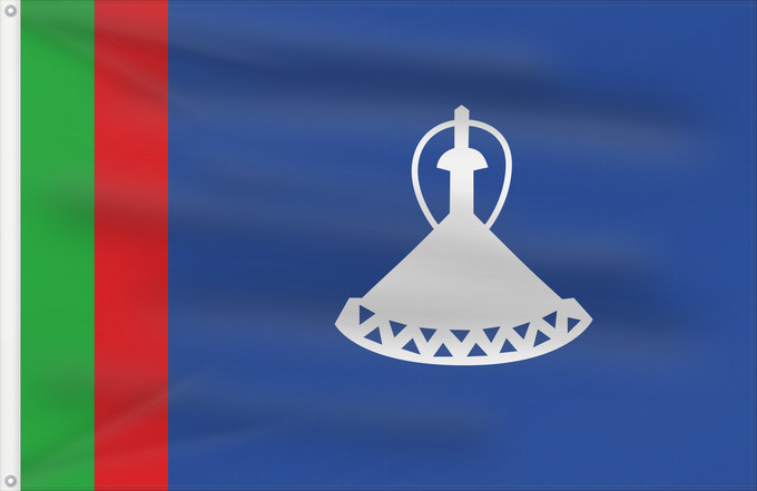 Flag, with two metal eyelets and reinforced hoist: Lesotho 1966 The first flag of the nation of Lesotho