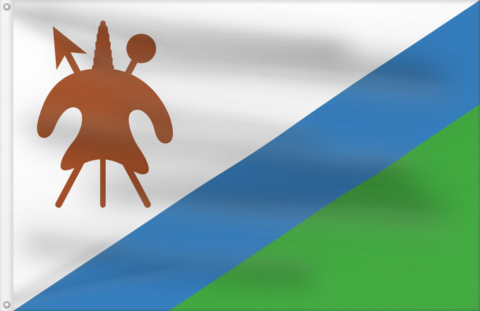 Drapeau, avec deux œillets métalliques et guindant renforcé : Lesotho 1987-2006 Lesotho 1987-2006 Lesota
