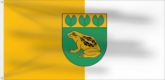 Bandera, con dos ojales metálicos y lado del asta reforzado: Baloži	City of Baloži, Latvia	Baložu pilsētas