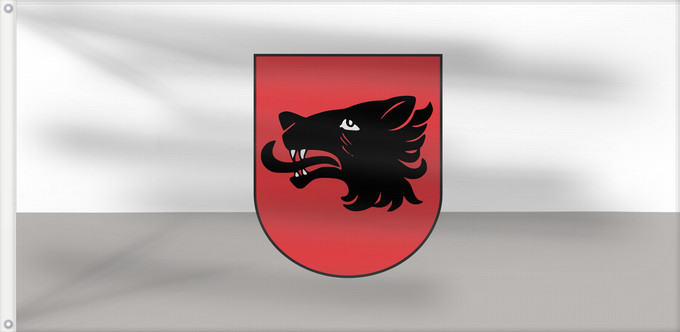 Flagge, mit zwei Metallösen und verstärktem Besatzband: Balvi City of Balvi, Latvia Balvu pilsētas