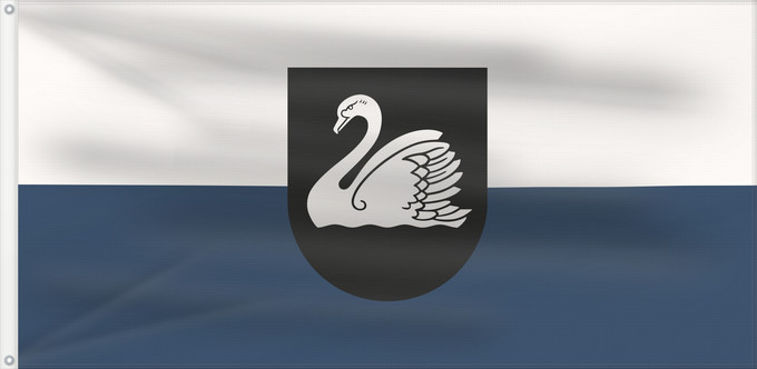 Bandiera, con due occhielli metallici e lato dell'asta rinforzato: Gulbene	Latvian city of Gulbene	Gulbenes pilsētas