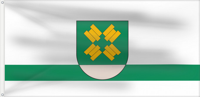 Flagge, mit zwei Metallösen und verstärktem Besatzband: Kalnciems	Former city of Kalnciems, Latvia	Kalnciems (ancienne ville)	Kalnciems (antigua ciudad)	Kalnciems (ehemalige Stadt)	Kalnciems (ex città)	Kalnciema pilsētas