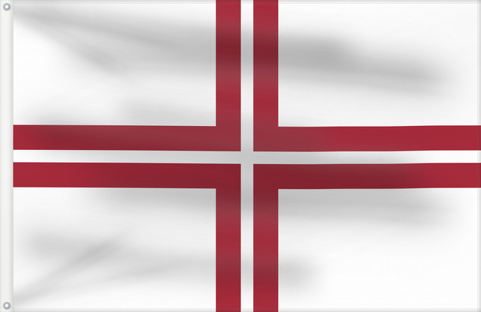 Flagge, mit zwei Metallösen und verstärktem Besatzband: Naval Ensign of Latvia