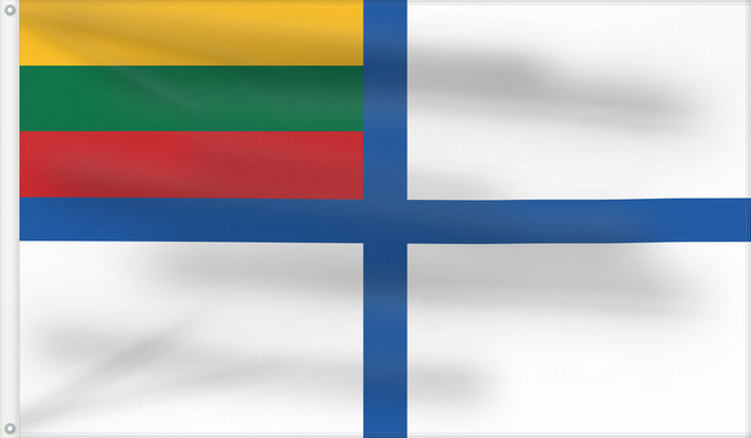 Flagge, mit zwei Metallösen und verstärktem Besatzband: Naval Ensign of Lithuania