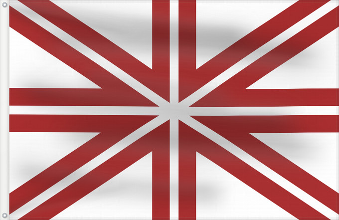 Flagge, mit zwei Metallösen und verstärktem Besatzband: Naval Jack of Latvia