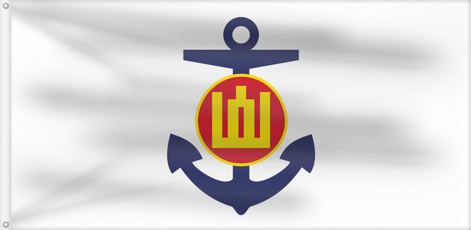 Flagge, mit zwei Metallösen und verstärktem Besatzband: Naval Jack of Lithuania