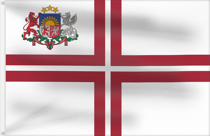 Bandera, con dos ojales metálicos y lado del asta reforzado: Prime Minister of Latvia	Premier ministre de Lettonie	Primer Ministro de Letonia	Ministerpräsident von Lettland	Primo Ministro della Lettonia	That is used by the Prime Minister of Latvia