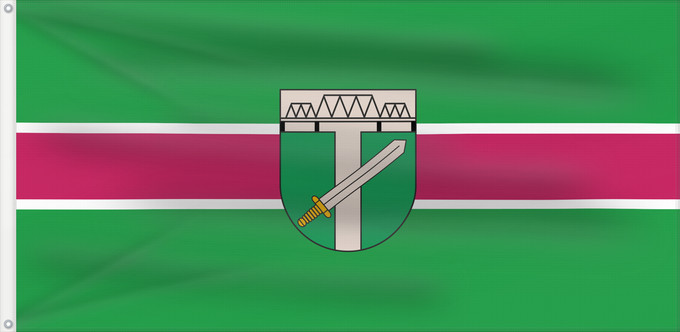 Bandiera, con due occhielli metallici e lato dell'asta rinforzato: Skrunda	Skrunda, Latvia	Skrundas